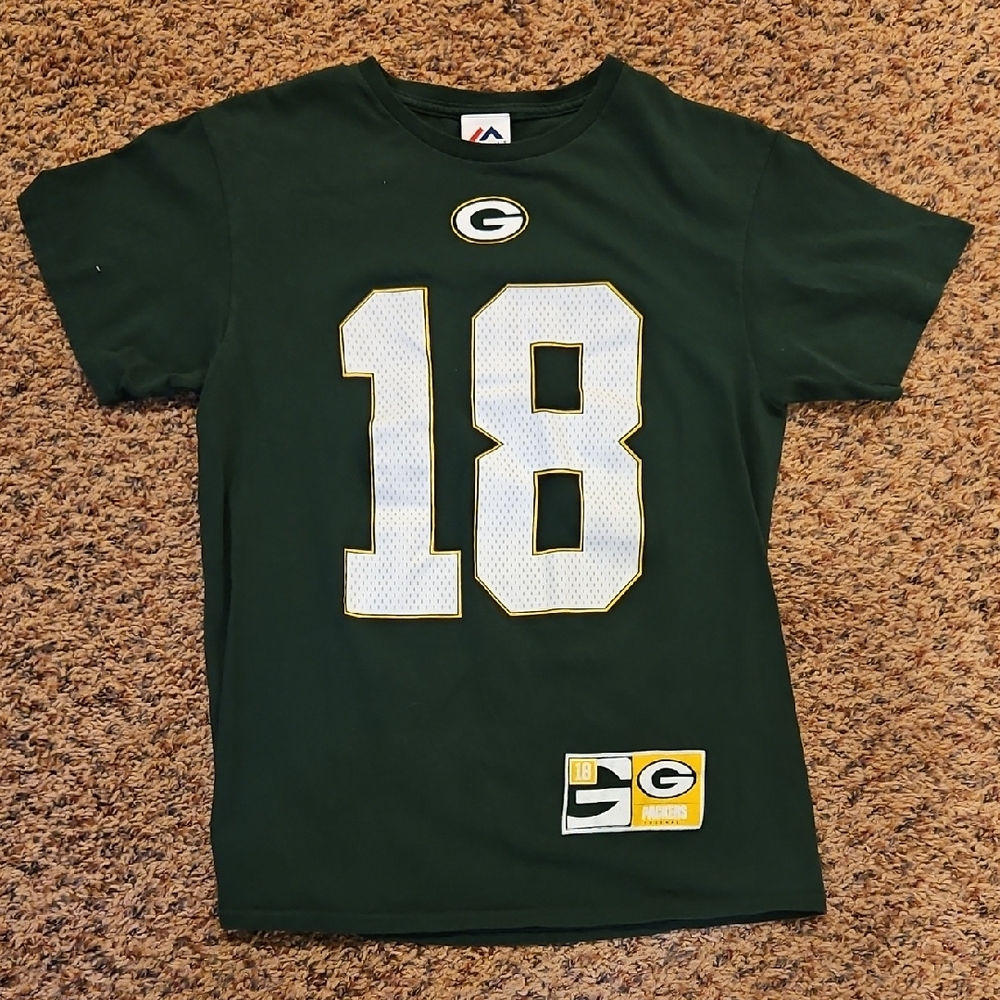 Green Bay Packers Green T-Shirt Medium Kids Or Ladies Size Football Athletic